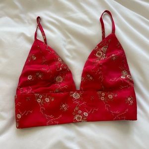 I AM GIA Red Satin/Silk Crop Top